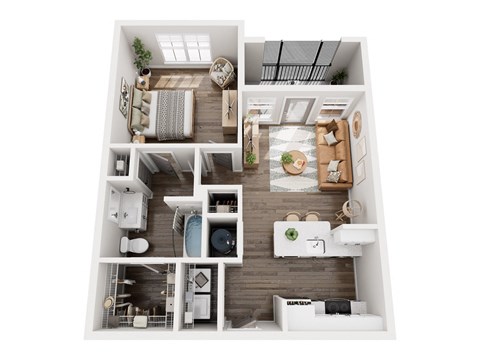 3D floor plan of our A1 unit type